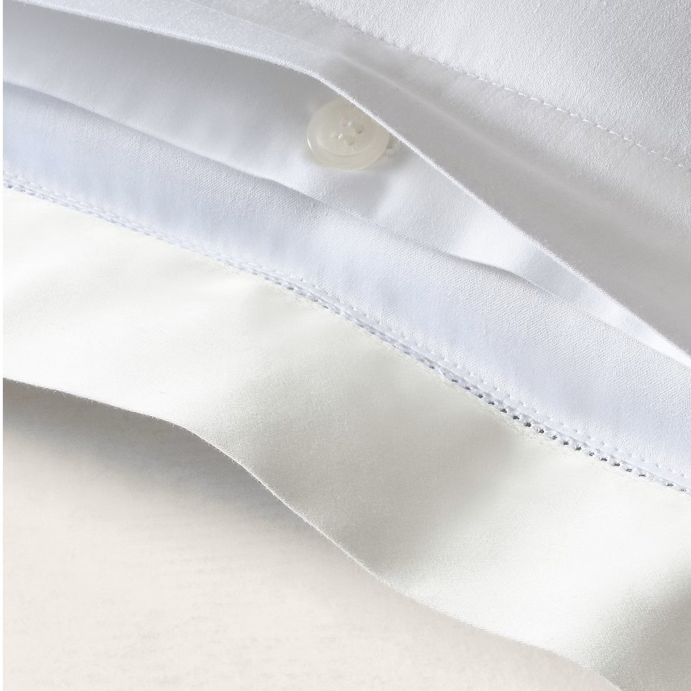Ralph Lauren Organic Sateen Border European Sham Parchment 26x26 Neutral Lux NEW - Picture 4 of 8